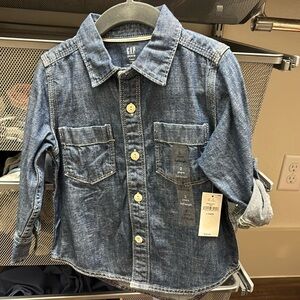 Gap denim toddler button down size 2T